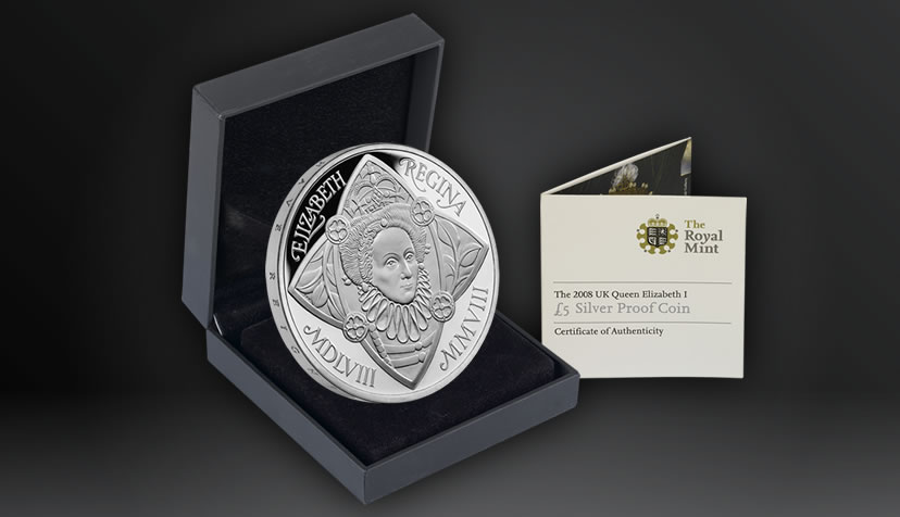 2008 Silver Proof £5 - Queen Elizabeth I